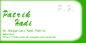 patrik hadi business card